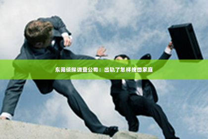 东莞侦探调查公司：出轨了怎样挽回家庭