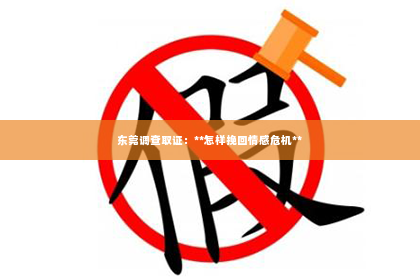 东莞调查取证：**怎样挽回情感危机**