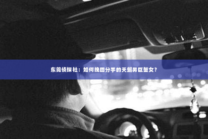 东莞侦探社：如何挽回分手的天蝎男巨蟹女？