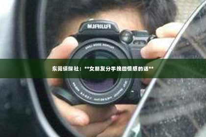 东莞侦探社：**女朋友分手挽回情感的话**