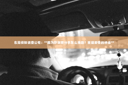东莞侦探调查公司：**因为吵架而分手怎么挽回？重建爱情的桥梁**