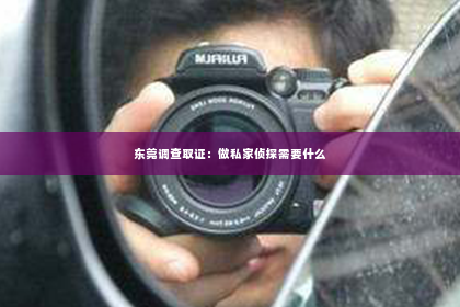 东莞调查取证：做私家侦探需要什么