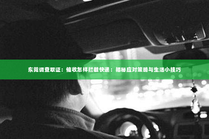 东莞调查取证：催收怎样拦截快递：揭秘应对策略与生活小技巧