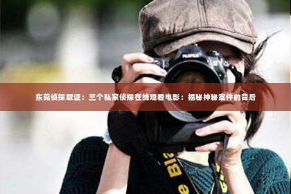 东莞侦探取证：三个私家侦探在线观看电影：揭秘神秘案件的背后