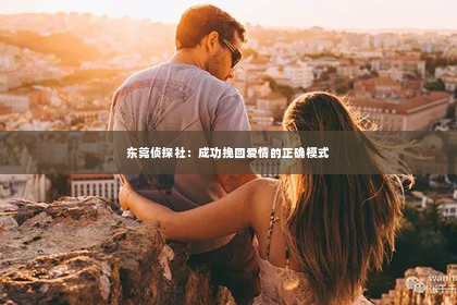 东莞侦探社：成功挽回爱情的正确模式