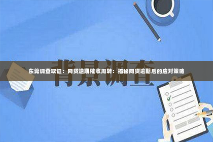 东莞调查取证：网贷逾期催收周转：揭秘网贷逾期后的应对策略