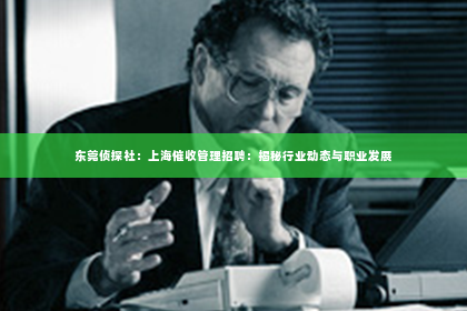 东莞侦探社：上海催收管理招聘：揭秘行业动态与职业发展