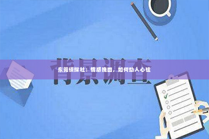 东莞侦探社：情感挽回，如何动人心弦