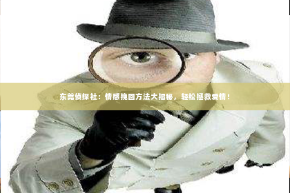 东莞侦探社：情感挽回方法大揭秘，轻松拯救爱情！