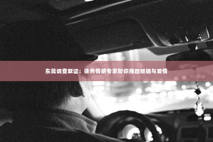 东莞调查取证：徐州情感专家帮你挽回婚姻与爱情