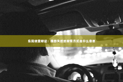 东莞调查取证：挽回失败的爱情方式是什么意思