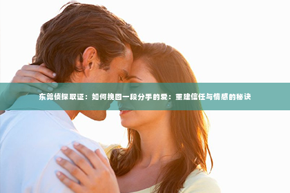 东莞侦探取证：如何挽回一段分手的爱：重建信任与情感的秘诀