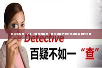 东莞侦探社：占卜分手挽回婚姻：揭秘神秘力量在情感修复中的作用