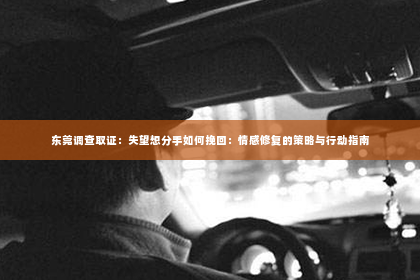 东莞调查取证：失望想分手如何挽回：情感修复的策略与行动指南