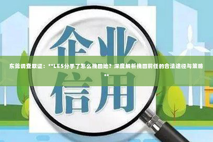 东莞调查取证：**LES分手了怎么挽回她？深度解析挽回前任的合法途径与策略**