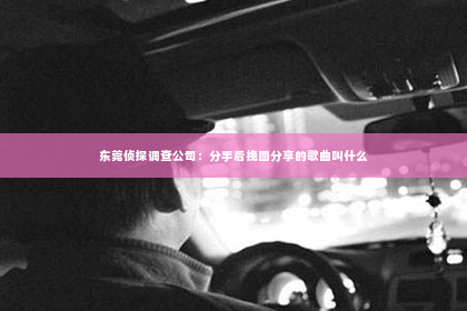 东莞侦探调查公司：分手后挽回分享的歌曲叫什么