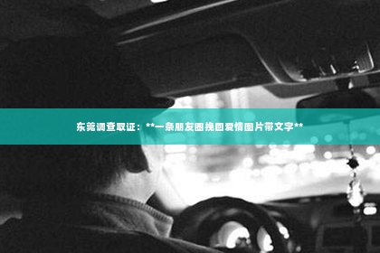 东莞调查取证：**一条朋友圈挽回爱情图片带文字**