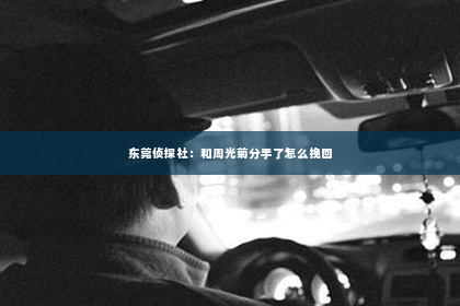 东莞侦探社：和周光菊分手了怎么挽回
