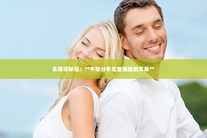 东莞侦探社：**不想分手见面挽回的文案**