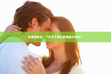 东莞侦探社：**大不了就分手挽回小作文**