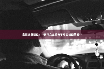 东莞调查取证：**天秤女主动分手后的挽回策略**