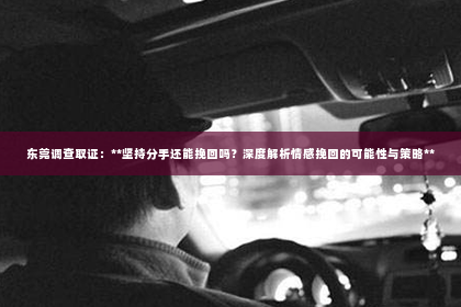 东莞调查取证：**坚持分手还能挽回吗？深度解析情感挽回的可能性与策略**