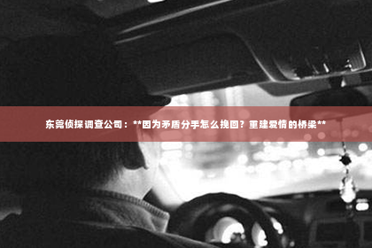 东莞侦探调查公司：**因为矛盾分手怎么挽回？重建爱情的桥梁**
