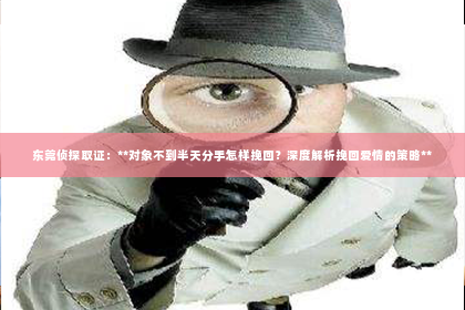 东莞侦探取证：**对象不到半天分手怎样挽回？深度解析挽回爱情的策略**